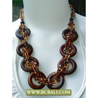 Wooden mix Beaded Fashion Necklace